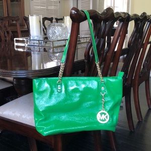 Michael Kors Green patent leather tote
